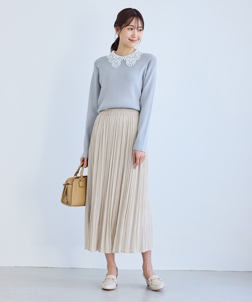 ROPE' PICNIC（ロペピクニック）の「着丈が選べるエアリープリーツスカート（スカート・レディース・ベージュ/ネイビー/ピンク・M/TM）」の10枚目の写真