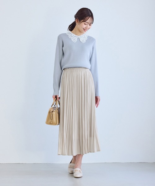 ROPE' PICNIC（ロペピクニック）の「着丈が選べるエアリープリーツスカート（スカート・レディース・ベージュ/ネイビー/ピンク・M/TM）」の11枚目の写真