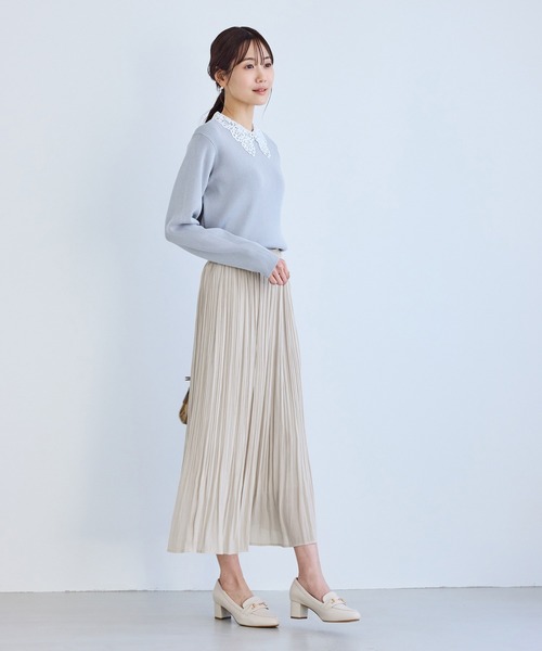 ROPE' PICNIC（ロペピクニック）の「着丈が選べるエアリープリーツスカート（スカート・レディース・ベージュ/ネイビー/ピンク・M/TM）」の12枚目の写真