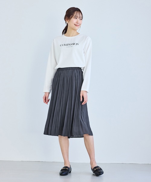 ROPE' PICNIC（ロペピクニック）の「着丈が選べるエアリープリーツスカート（スカート・レディース・ベージュ/ネイビー/ピンク・M/TM）」の17枚目の写真