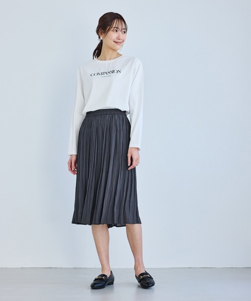 ROPE' PICNIC（ロペピクニック）の「着丈が選べるエアリープリーツスカート（スカート・レディース・ベージュ/ネイビー/ピンク・M/TM）」の18枚目の写真