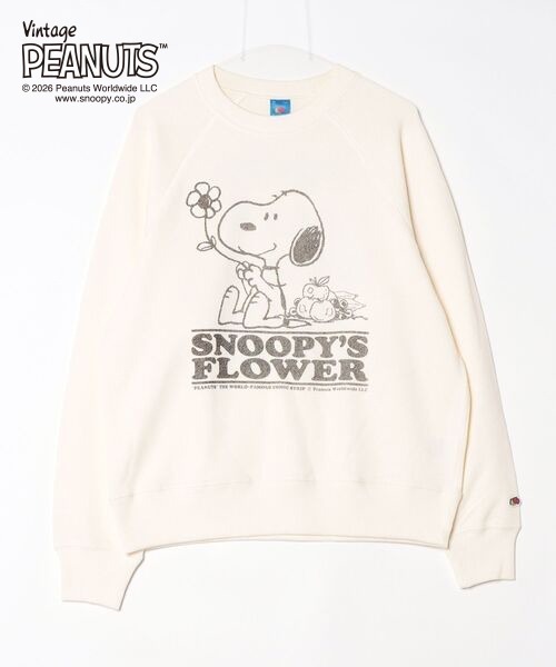 FRUIT OF THE LOOM(フルーツオブザルーム)の「【FRUIT OF THE LOOM/フルーツオブザルーム】<FRUIT OF THE LOOM x PEANUTS> 甘編み裏毛スウェット1(スウェット・メンズ・アイボリー・L/M)」の1枚目の写真