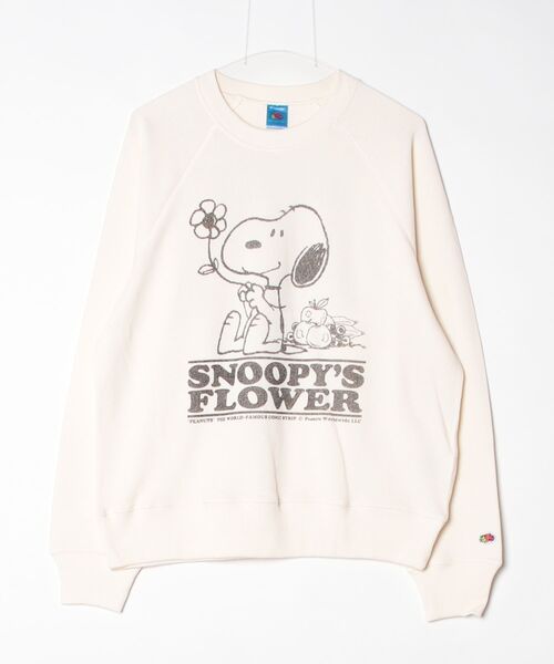 FRUIT OF THE LOOM(フルーツオブザルーム)の「【FRUIT OF THE LOOM/フルーツオブザルーム】<FRUIT OF THE LOOM x PEANUTS> 甘編み裏毛スウェット1(スウェット・メンズ・アイボリー・L/M)」の4枚目の写真