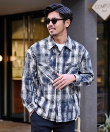 BENUSTA（ベヌスタ）の「『BENUSTA/ベヌスタ』ケミカルブリーチチェックシャツジャケット（シャツ/ブラウス）」
