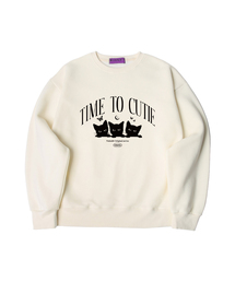 N/H TIME TO CUTIE オーバーサイズ 裏起毛 スウェット_アイボリー (SOM4-4NH1215)