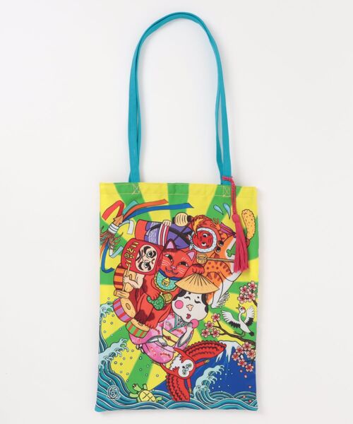 カヤ（カヤ）の「【鈴木ひょっとこ×倭物やカヤ】トートバッグ（トートバッグ・レディース・その他1/その他2/その他3/その他5/その他4・FREE）」の5枚目の写真