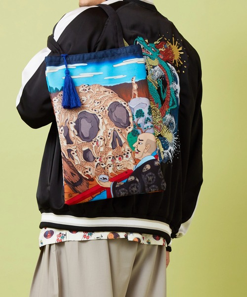 カヤ（カヤ）の「【鈴木ひょっとこ×倭物やカヤ】トートバッグ（トートバッグ・レディース・その他1/その他2/その他3/その他5/その他4・FREE）」の8枚目の写真