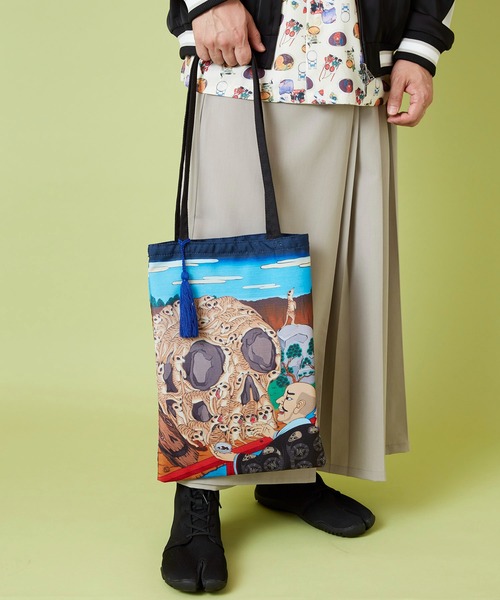 カヤ（カヤ）の「【鈴木ひょっとこ×倭物やカヤ】トートバッグ（トートバッグ・レディース・その他1/その他2/その他3/その他5/その他4・FREE）」の7枚目の写真