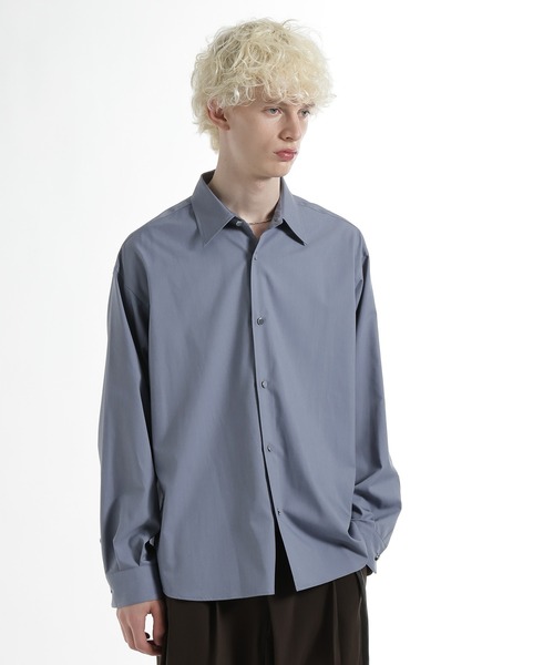 HARE（ハレ）の「ブロードドレスシャツ(HARE)（シャツ/ブラウス・メンズ・サックスブルー/ホワイト/グレー/ブラック・MEDIUM/SMALL）」の4枚目の写真