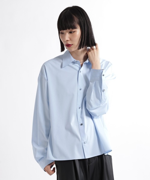 HARE(ハレ)の「ブロードドレスシャツ(HARE)(シャツ/ブラウス・メンズ・サックスブルー/ホワイト/グレー/ブラック/ブラック系その他/グリーン系その他/ホワイト系その他/スカイブルー・MEDIUM/SMALL/X-SMALL)」の8枚目の写真