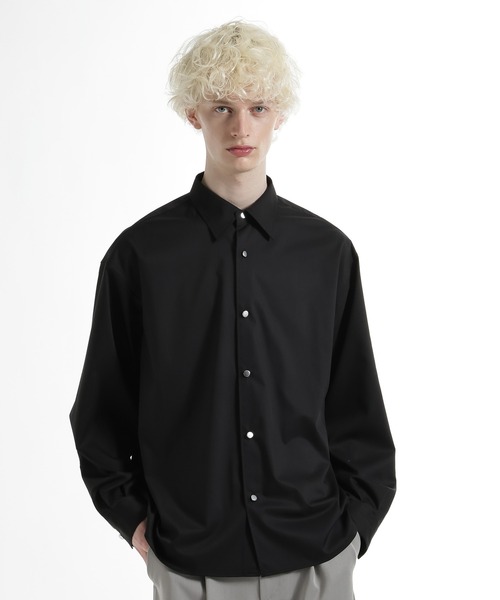 HARE（ハレ）の「ブロードドレスシャツ(HARE)（シャツ/ブラウス・メンズ・サックスブルー/ホワイト/グレー/ブラック・MEDIUM/SMALL）」の3枚目の写真