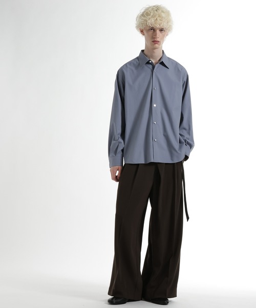 HARE（ハレ）の「ブロードドレスシャツ(HARE)（シャツ/ブラウス・メンズ・サックスブルー/ホワイト/グレー/ブラック・MEDIUM/SMALL）」の14枚目の写真
