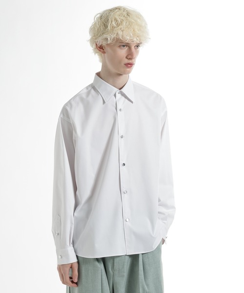 HARE（ハレ）の「ブロードドレスシャツ(HARE)（シャツ/ブラウス・メンズ・サックスブルー/ホワイト/グレー/ブラック・MEDIUM/SMALL）」の21枚目の写真