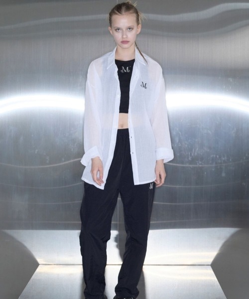 MUCENT（ムセント）の「【UNISEX】MUCENT／NUVIAシアーシャツ（シャツ/ブラウス・レディース・ホワイト/ブラック・FREE）」の10枚目の写真
