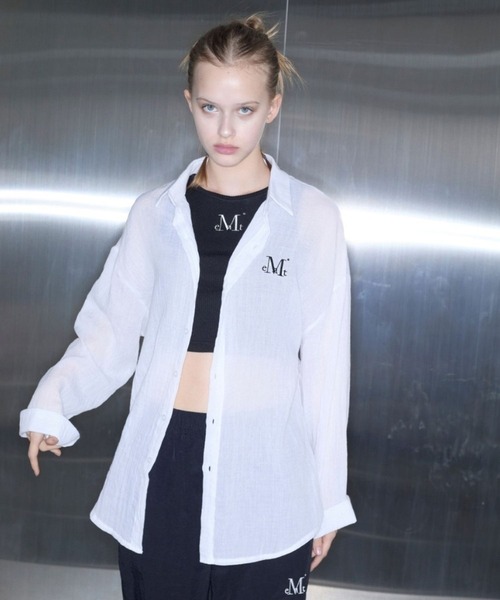 MUCENT（ムセント）の「【UNISEX】MUCENT／NUVIAシアーシャツ（シャツ/ブラウス・レディース・ホワイト/ブラック・FREE）」の13枚目の写真