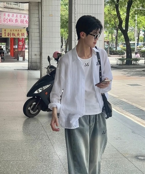 MUCENT（ムセント）の「【UNISEX】MUCENT／NUVIAシアーシャツ（シャツ/ブラウス・レディース・ホワイト/ブラック・FREE）」の14枚目の写真