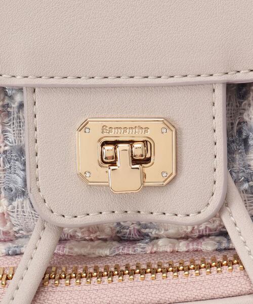 Samantha Thavasa(サマンサタバサ)の「オリジナル金具ツイード リュック(バックパック/リュック・レディース・ピンク/ネイビー・FREE)」の7枚目の写真