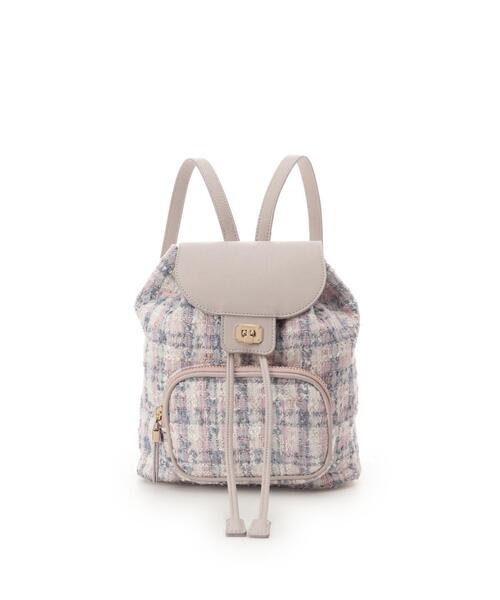 Samantha Thavasa(サマンサタバサ)の「オリジナル金具ツイード リュック(バックパック/リュック・レディース・ピンク/ネイビー・FREE)」の8枚目の写真