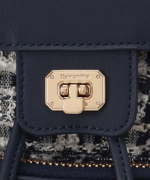 Samantha Thavasa(サマンサタバサ)の「オリジナル金具ツイード リュック(バックパック/リュック・レディース・ピンク/ネイビー・FREE)」の13枚目の写真