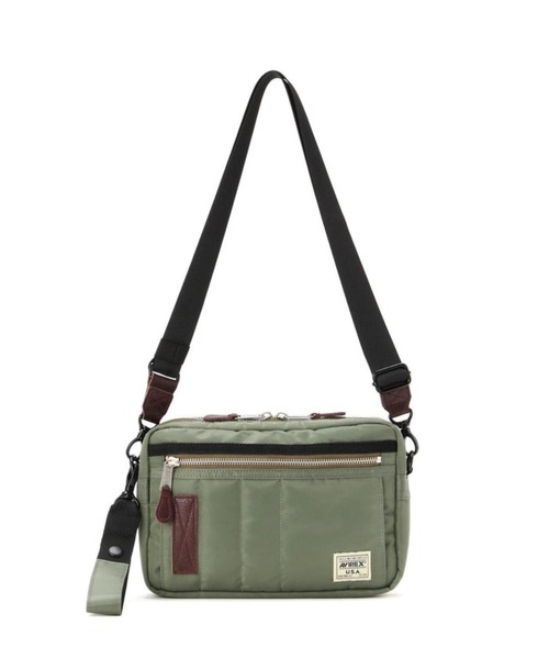AVIREX(アヴィレックス)の「AVIREX -FLIGHI NYLON BOX SHOULDER(ショルダーバッグ・メンズ・ブラック/カーキ・FREE)」の1枚目の写真