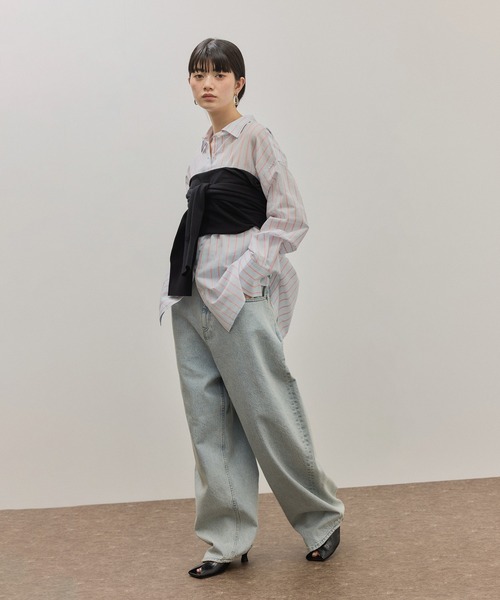 ADAM ET ROPE'（アダムエロペ）の「スクエアトゥカーブラインミュール（サンダル・レディース・オフホワイト/ライトグリーン/ブラック・24.5/24/23.5/23）」の10枚目の写真