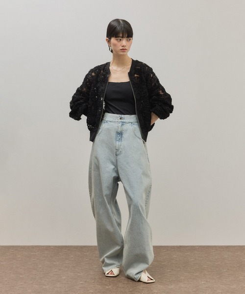 ADAM ET ROPE'（アダムエロペ）の「スクエアトゥカーブラインミュール（サンダル・レディース・オフホワイト/ライトグリーン/ブラック・24.5/24/23.5/23）」の14枚目の写真