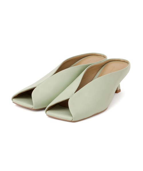 ADAM ET ROPE'（アダムエロペ）の「スクエアトゥカーブラインミュール（サンダル・レディース・オフホワイト/ライトグリーン/ブラック・24.5/24/23.5/23）」の16枚目の写真