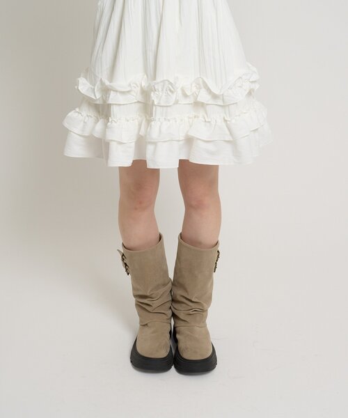 w closet（ダブルクローゼット）の「フリルミニキャミワンピース（ワンピース・レディース・ブラック/オフホワイト・FREE）」の7枚目の写真