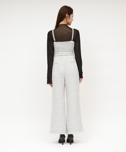 ROYAL PARTY（ロイヤルパーティー）の「ダブルチェーンストラップツイードオールインワン（つなぎ/オールインワン・レディース・ブルー/ベージュ/ブラック/その他・FREE）」の22枚目の写真