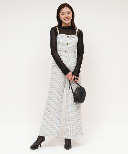 ROYAL PARTY（ロイヤルパーティー）の「ダブルチェーンストラップツイードオールインワン（つなぎ/オールインワン・レディース・ブルー/ベージュ/ブラック/その他・FREE）」の20枚目の写真