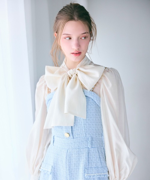 ROYAL PARTY（ロイヤルパーティー）の「ダブルチェーンストラップツイードオールインワン（つなぎ/オールインワン・レディース・ブルー/ベージュ/ブラック/その他・FREE）」の15枚目の写真