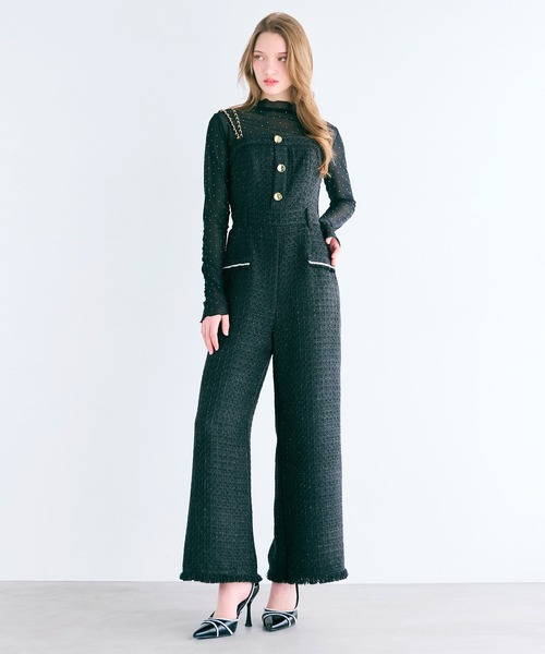 ROYAL PARTY（ロイヤルパーティー）の「ダブルチェーンストラップツイードオールインワン（つなぎ/オールインワン・レディース・ブルー/ベージュ/ブラック/その他・FREE）」の17枚目の写真