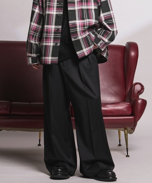 UNISEX》【Loro Piana Fabric】Prime-Wide Two-tuck Trousers/【ロロ