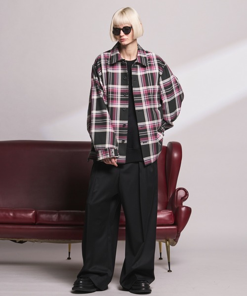 未使用級 メゾンスペシャル ロロピアーナ社製 ウール スラックス チェック柄 UNISEX》【Loro Piana Fabric】Prime-Wide Two-tuck Trousers/【ロロ
