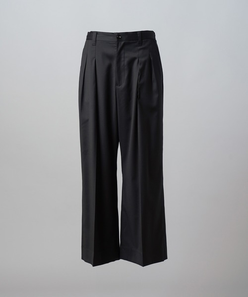 MAISON SPECIAL(メゾンスペシャル)の「《UNISEX》【Loro Piana Fabric】Prime-Wide Two-tuck Trousers/【ロロ・ピアーナ ファブリック】プライムワイドツータックスラックス【MAISON SPECIAL/メゾンスペシャル】■セットアップ対応■(スラックス・メンズ・ブラック・1/0/2)」の7枚目の写真