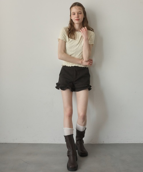 Birthday room(バースデイルーム)の「フリルマイクロショートパンツ/frill micro short pants(その他パンツ・レディース・チャコールグレー/ブラック・FREE)」の22枚目の写真