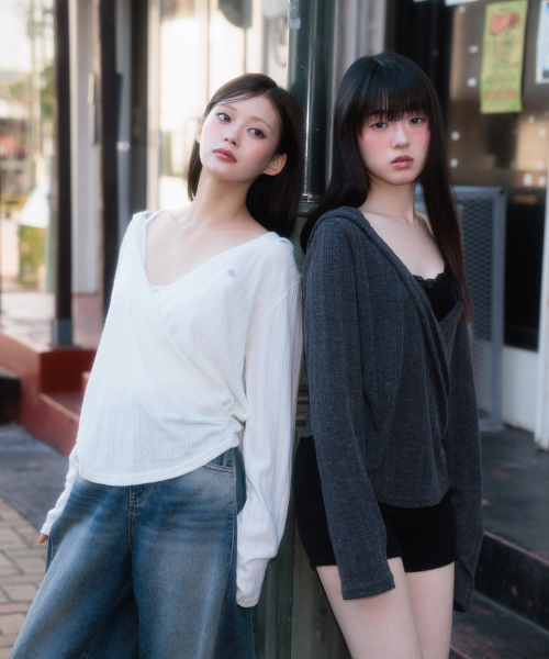 ROSEFRANTZ（ロゼフランツ）の「Wrap Shirring Hood Long Sleeve [Ivory]（Tシャツ/カットソー・レディース・アイボリー・OS）」の5枚目の写真
