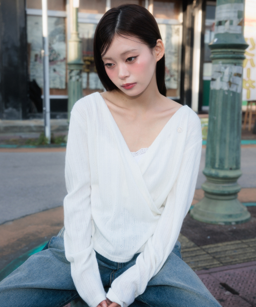 ROSEFRANTZ（ロゼフランツ）の「Wrap Shirring Hood Long Sleeve [Ivory]（Tシャツ/カットソー・レディース・アイボリー・OS）」の10枚目の写真