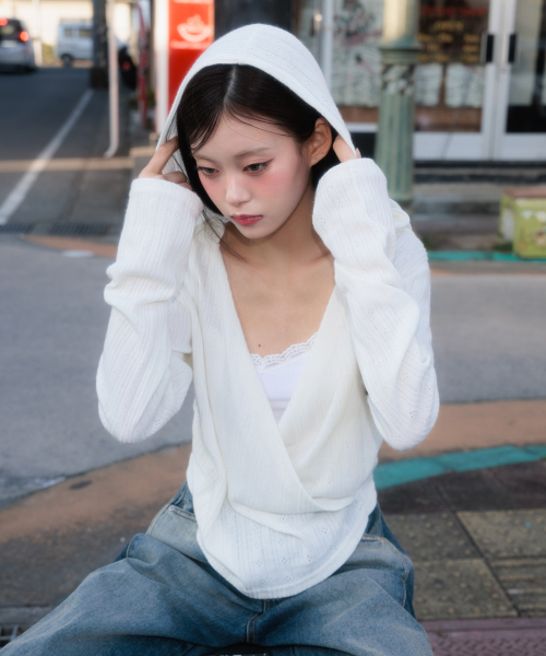 ROSEFRANTZ（ロゼフランツ）の「Wrap Shirring Hood Long Sleeve [Ivory]（Tシャツ/カットソー・レディース・アイボリー・OS）」の11枚目の写真