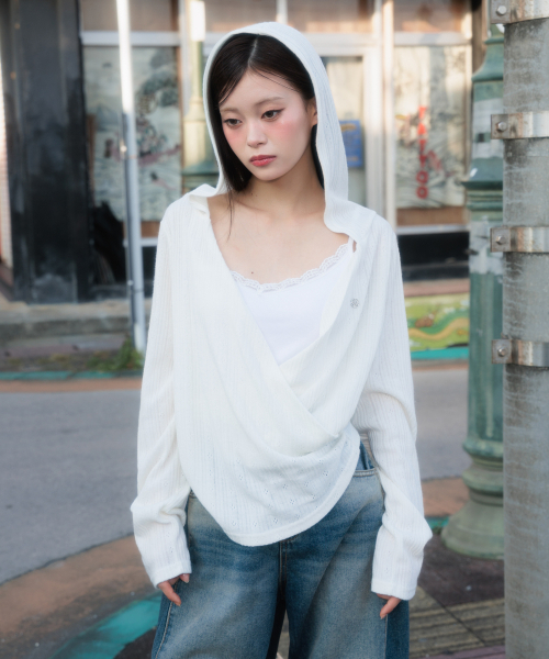 ROSEFRANTZ（ロゼフランツ）の「Wrap Shirring Hood Long Sleeve [Ivory]（Tシャツ/カットソー・レディース・アイボリー・OS）」の13枚目の写真