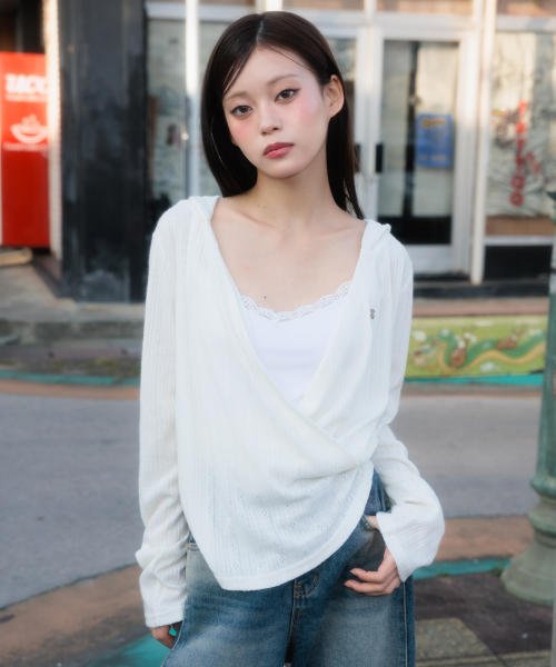 ROSEFRANTZ（ロゼフランツ）の「Wrap Shirring Hood Long Sleeve [Ivory]（Tシャツ/カットソー・レディース・アイボリー・OS）」の14枚目の写真