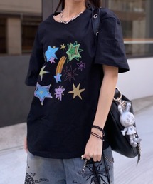 lilful（リルフル）の「スターポップカラーデザインプリントTシャツ（Tシャツ/カットソー・メンズ）」