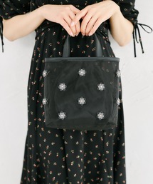 tocco closet | フラワーモチーフ付きシアーハンドバッグ(ハンドバッグ)