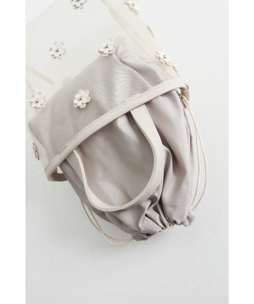 tocco closet（トッコ　クローゼット）の「フラワーモチーフ付きシアーハンドバッグ（ハンドバッグ・レディース・ブラック・FREE）」の19枚目の写真