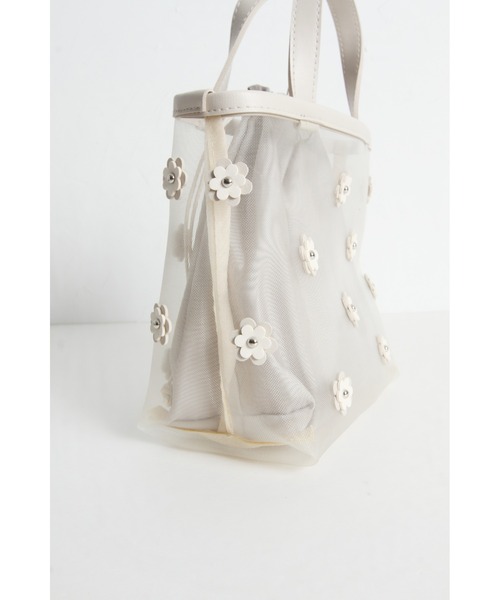 tocco closet（トッコ　クローゼット）の「フラワーモチーフ付きシアーハンドバッグ（ハンドバッグ・レディース・ブラック・FREE）」の20枚目の写真