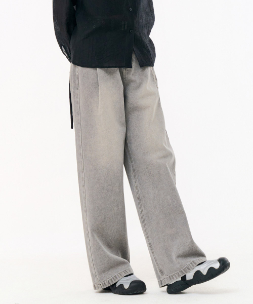 CHASECULT（チェイスカルト）の「女性グレー1タックワイドデニムパンツ-FBRG2378C02（デニムパンツ・レディース・ライトグレー・70/67/74）」の4枚目の写真
