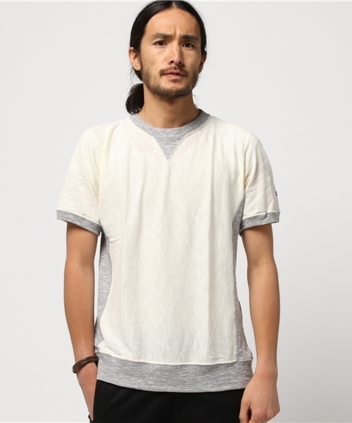 Champion（チャンピオン）の「【Champion/チャンピオン】メンズ リバースウィーブ プレミアムジャージー Tシャツ（Tシャツ/カットソー・メンズ・グレー系その他/ブラック/インディゴブルー/オフホワイト/ダークネイビー/ブラック系その他・LARGE/MEDIUM/X-LARGE）」の2枚目の写真