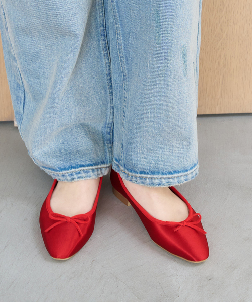 LE TALON（ルタロン）の「フレンチスクエアバレエ（バレエシューズ・レディース・サックスブルー/レッド・22.5cm/22cm/21.5/23cm/26cm/25.5cm/24.5cm/24cm/23.5cm/25cm）」の2枚目の写真