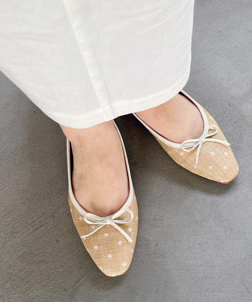 LE TALON（ルタロン）の「フレンチスクエアバレエ（バレエシューズ・レディース・サックスブルー/レッド・22.5cm/22cm/21.5/23cm/26cm/25.5cm/24.5cm/24cm/23.5cm/25cm）」の4枚目の写真