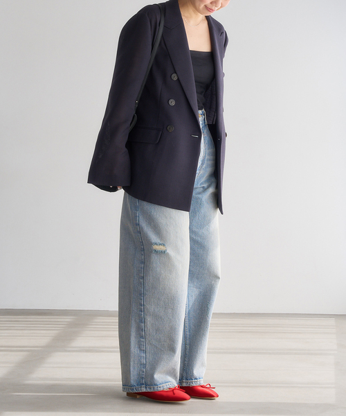 LE TALON（ルタロン）の「フレンチスクエアバレエ（バレエシューズ・レディース・サックスブルー/レッド・22.5cm/22cm/21.5/23cm/26cm/25.5cm/24.5cm/24cm/23.5cm/25cm）」の12枚目の写真